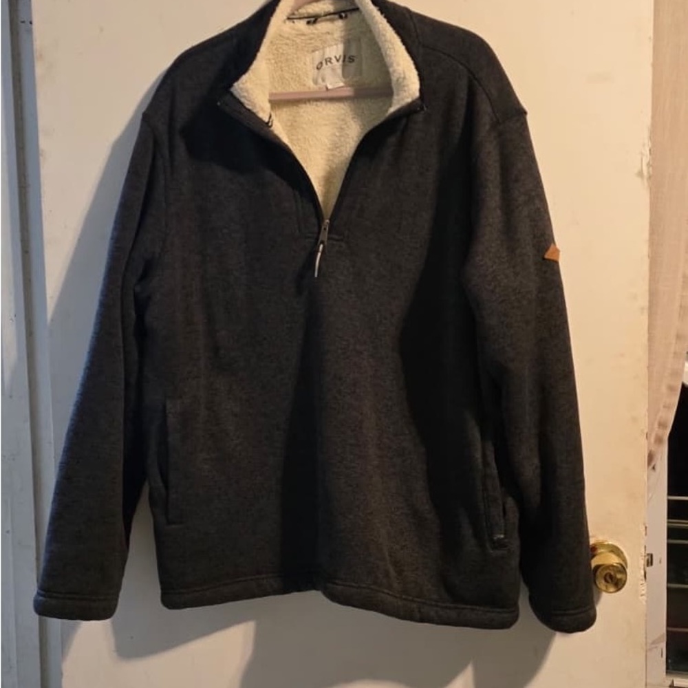 Orvis Charcoal Zip-Up Sweater for Men - Picture 3 of 16